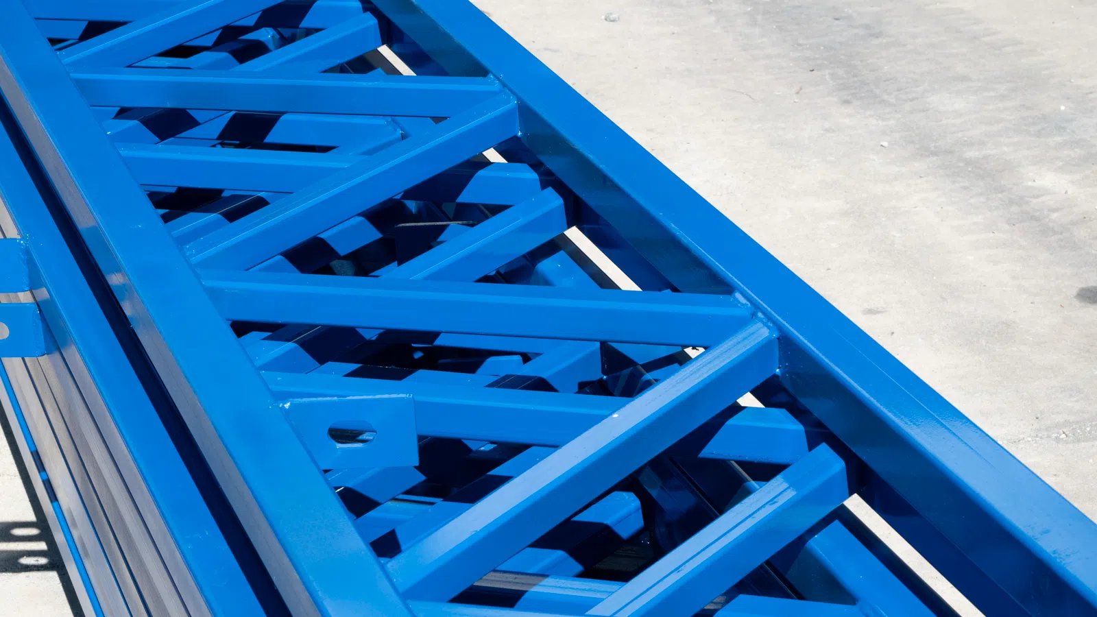 a group of blue chairs