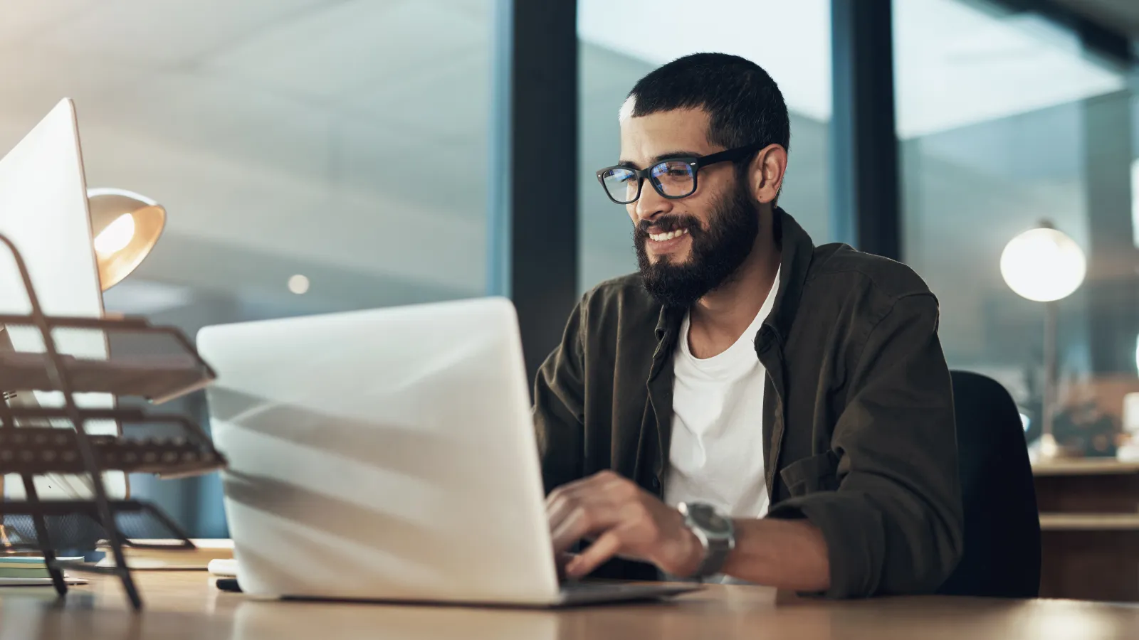a man working on his laptop