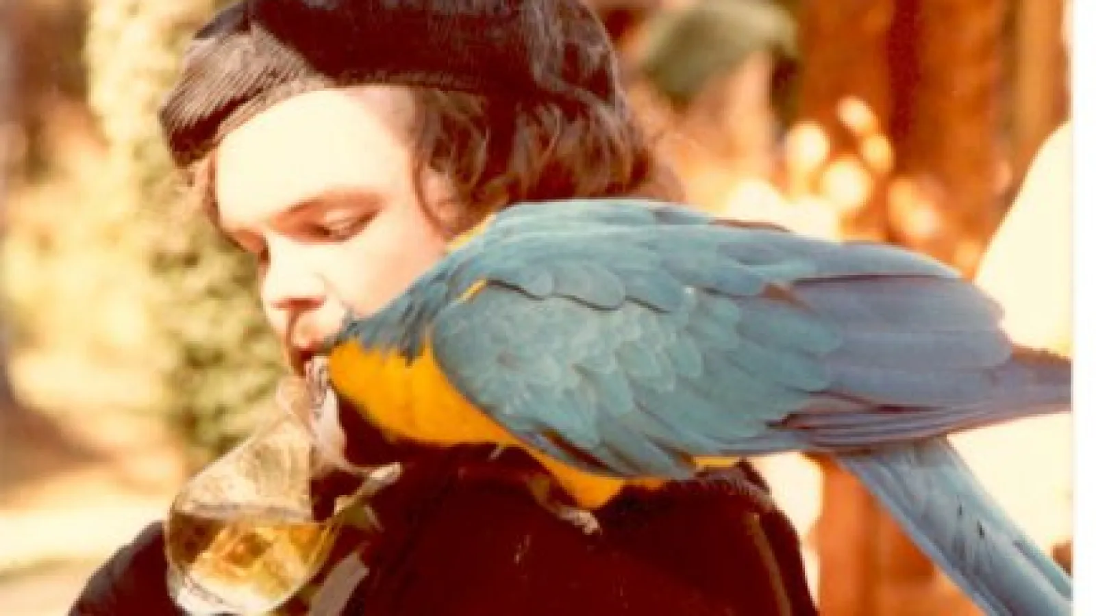 a person holding a bird