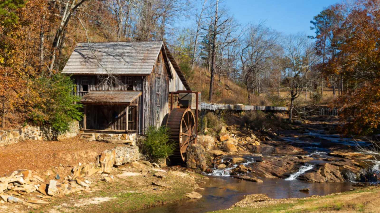 Old house by creek