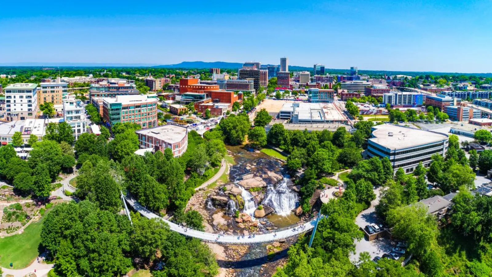 Aerial view of town