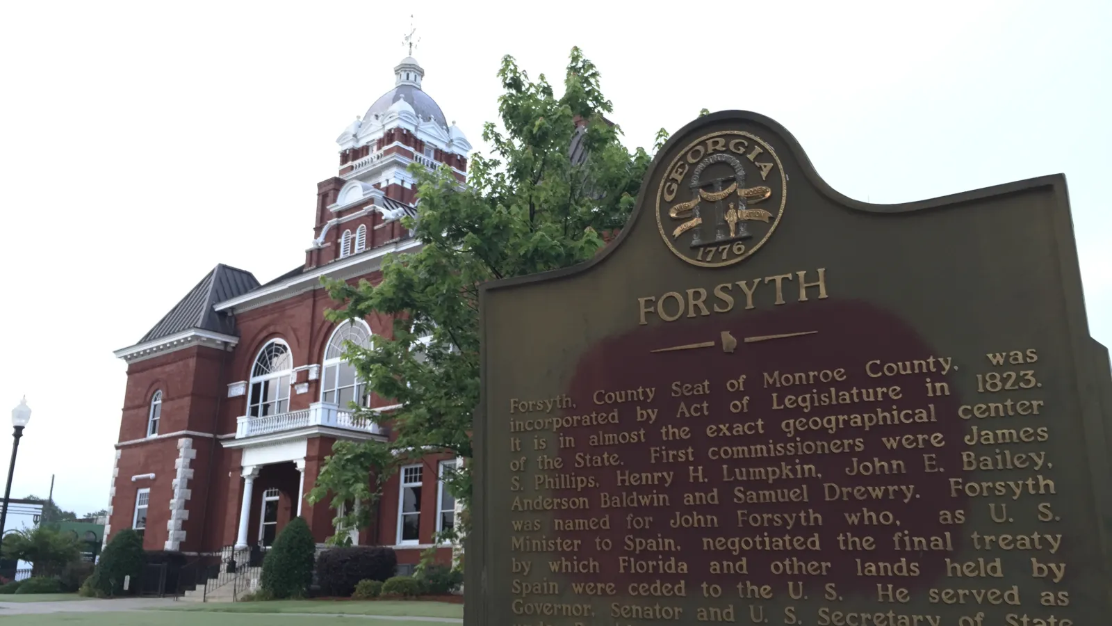 building with sign