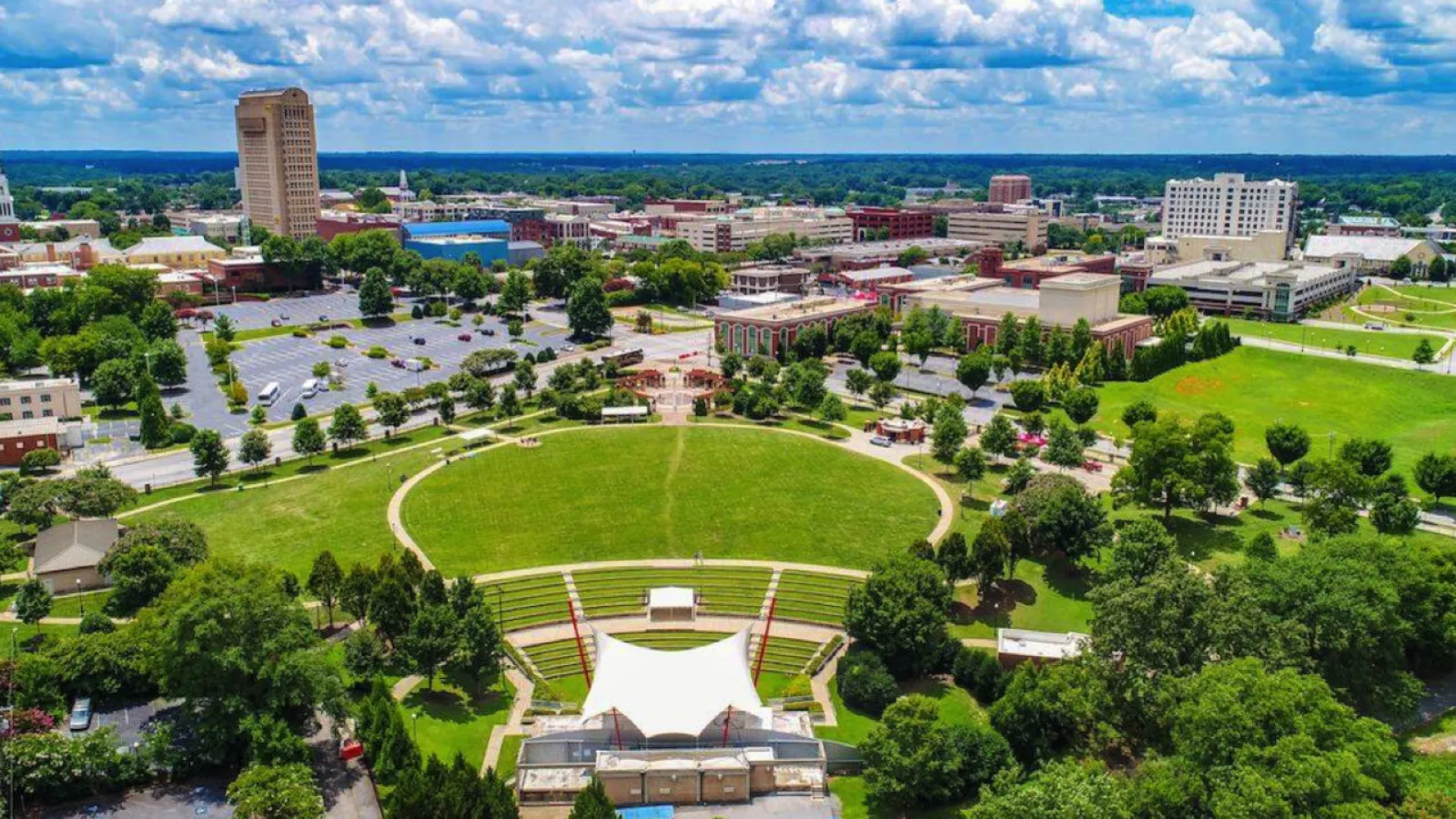Aerial shot of city