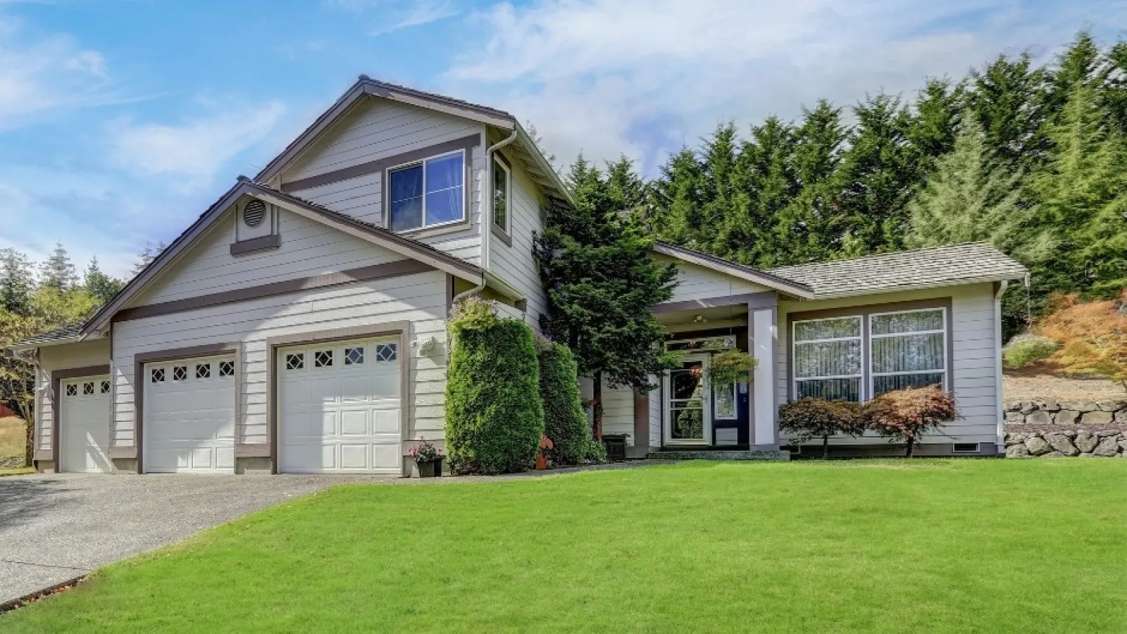 a house with a lawn