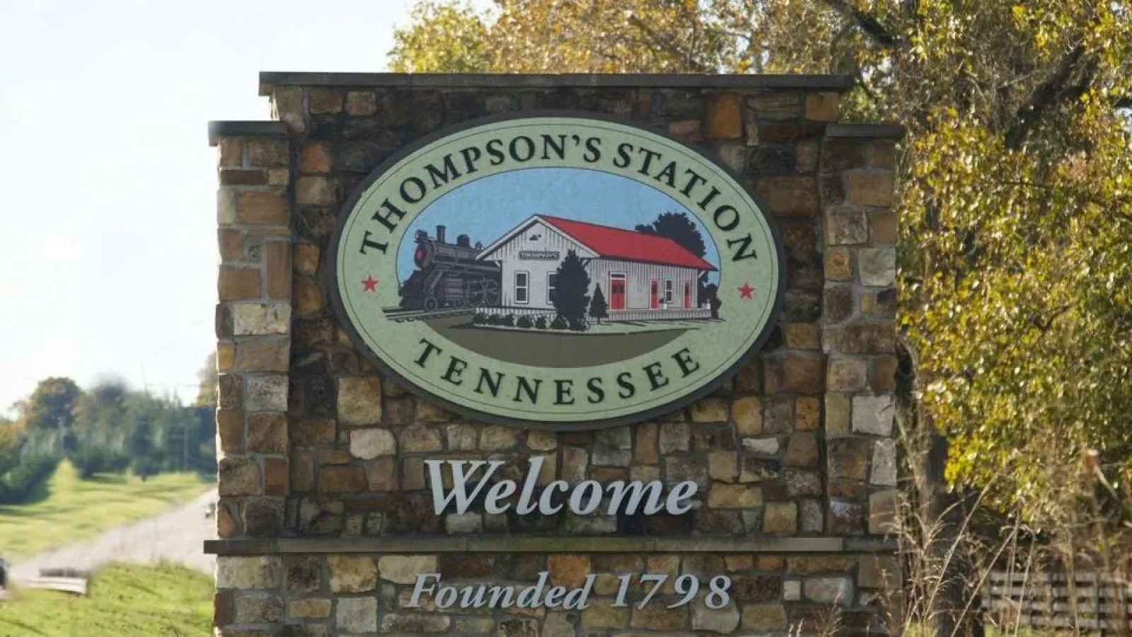 Founded stone sign