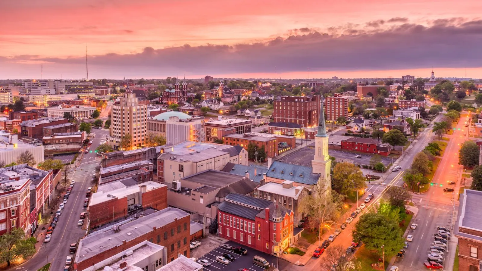aerial shot of city