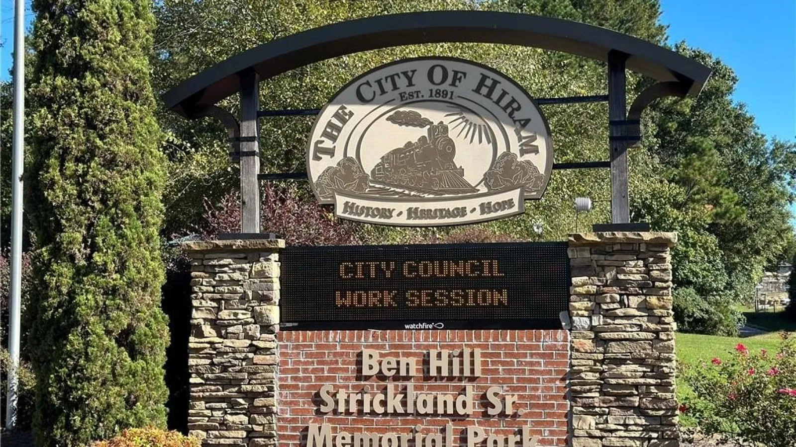 brick sign
