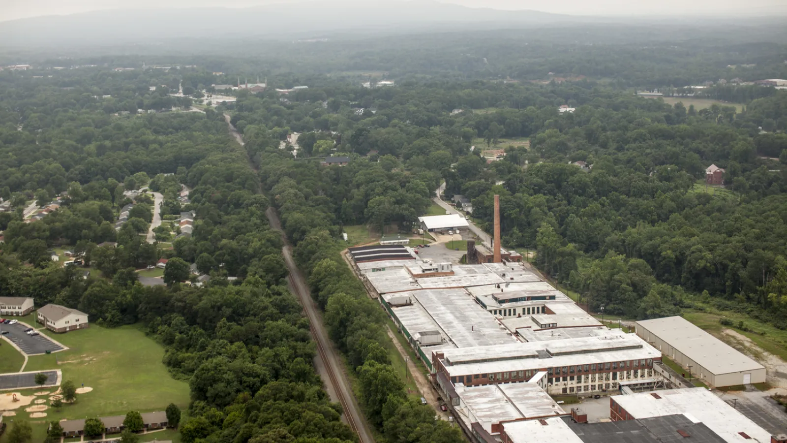 Aerial view of mill