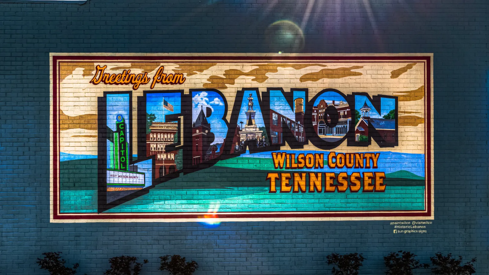 downtown with mural