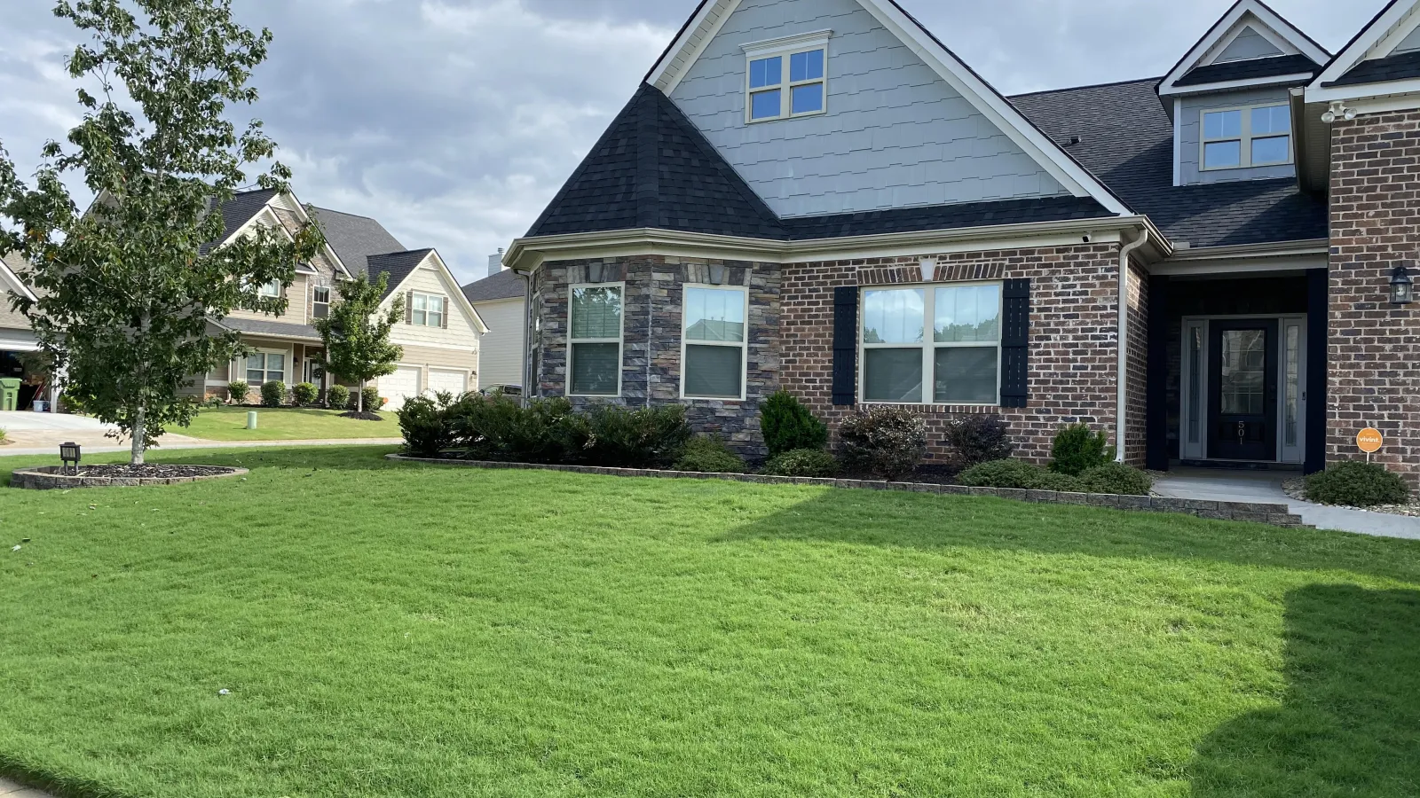 home with pretty grass