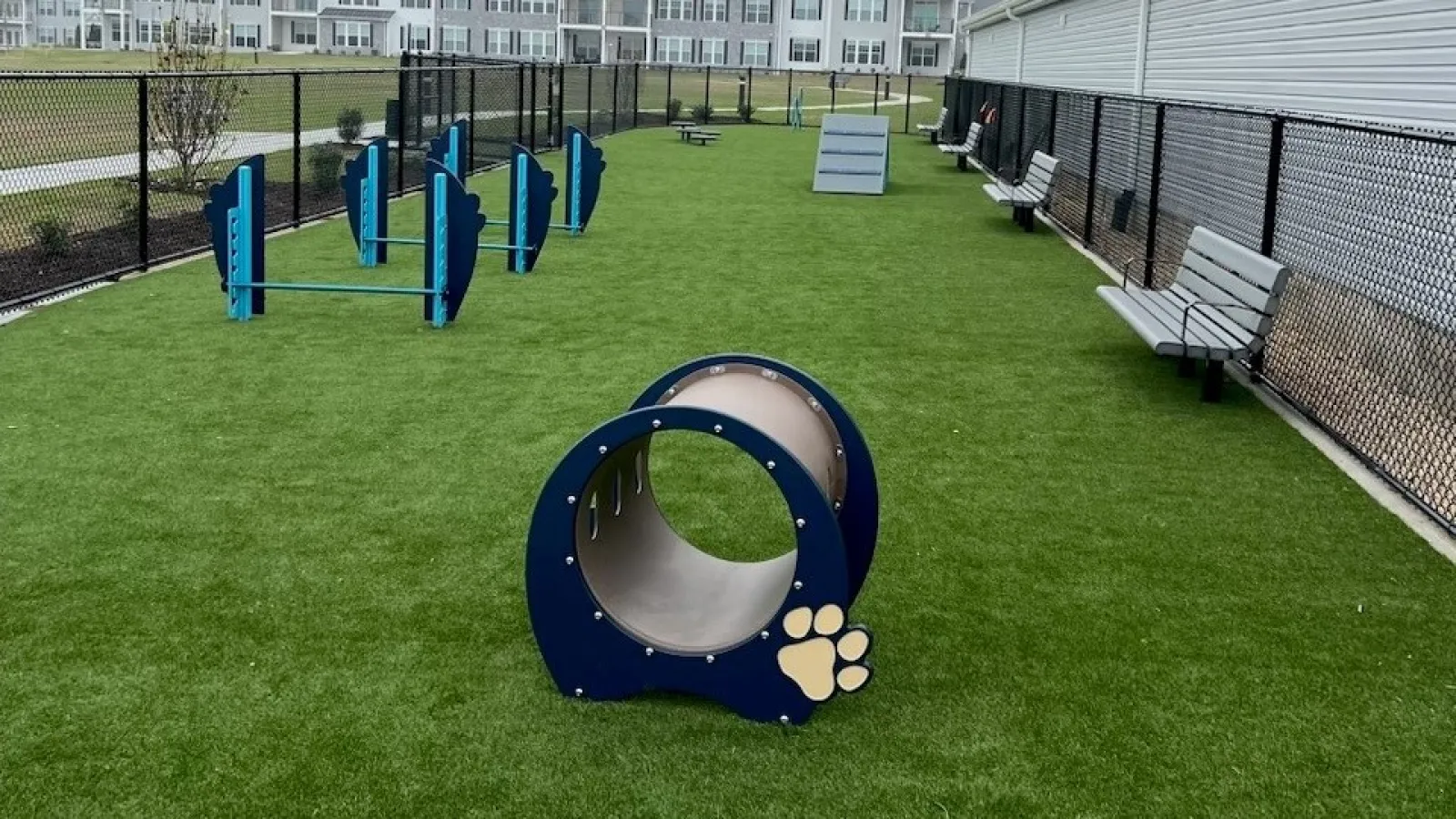 a playground with a slide