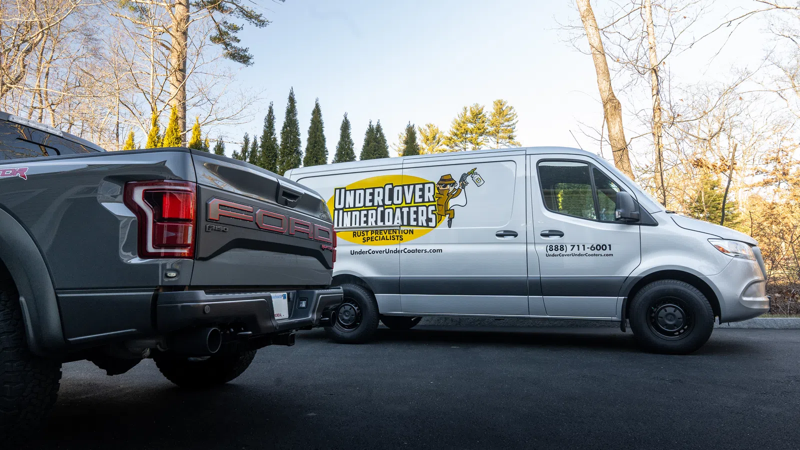 a van in a driveway