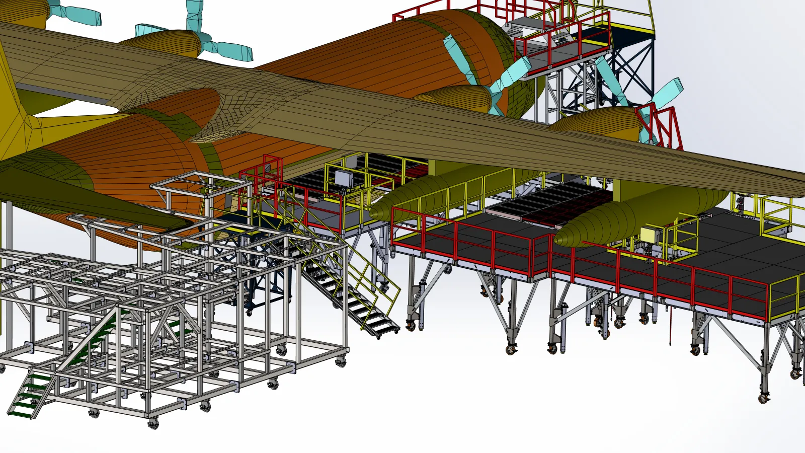 a large factory with several machines