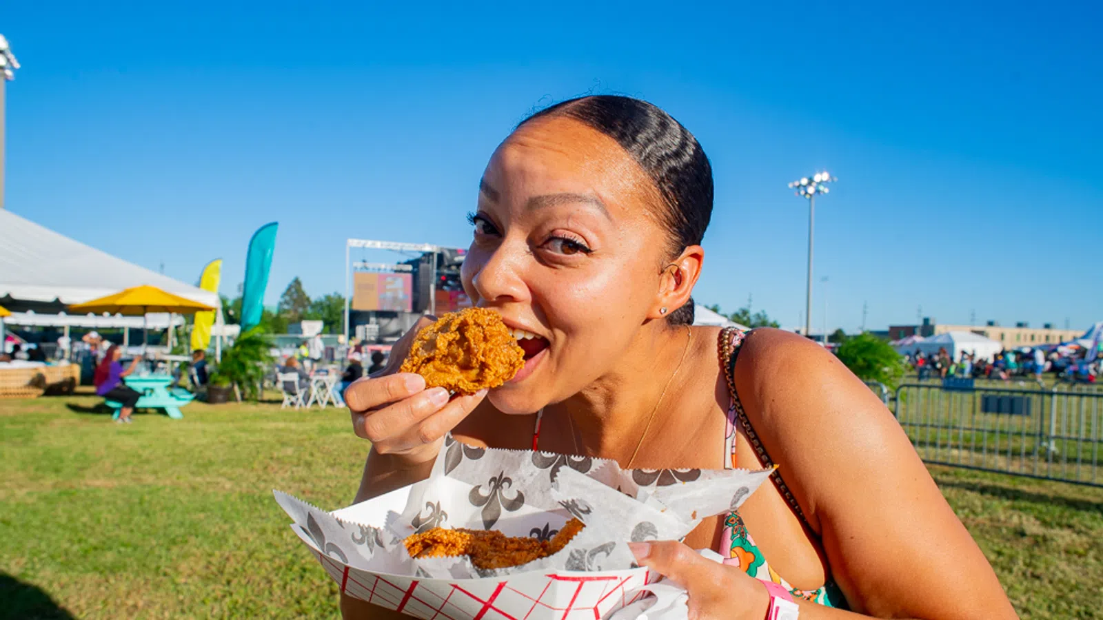 Presented by Raising Cane's, the festival celebrates a decade of food, music, and culture, expanding this year to three days October 9-11, 2026 at the UNO Lakefront Arena Festival Grounds located across the levee with over 30 new vendors, two stages of music and easy parking. Photos below are from Saturday, October 11, 2026. #nfcf2026 #nfcf #nationalfriedchickenfestival 