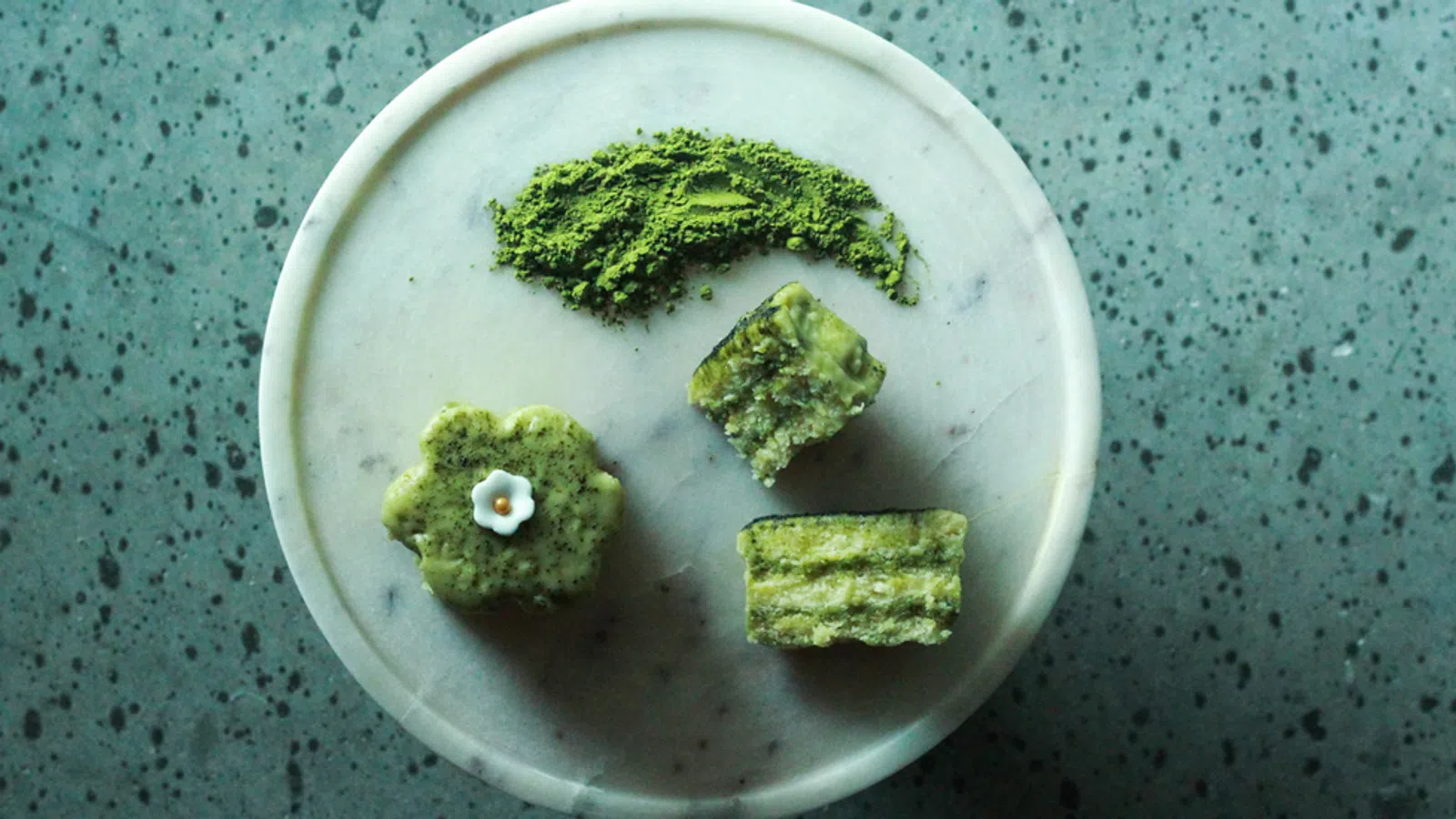 Matcha Amaretto Petit Fours