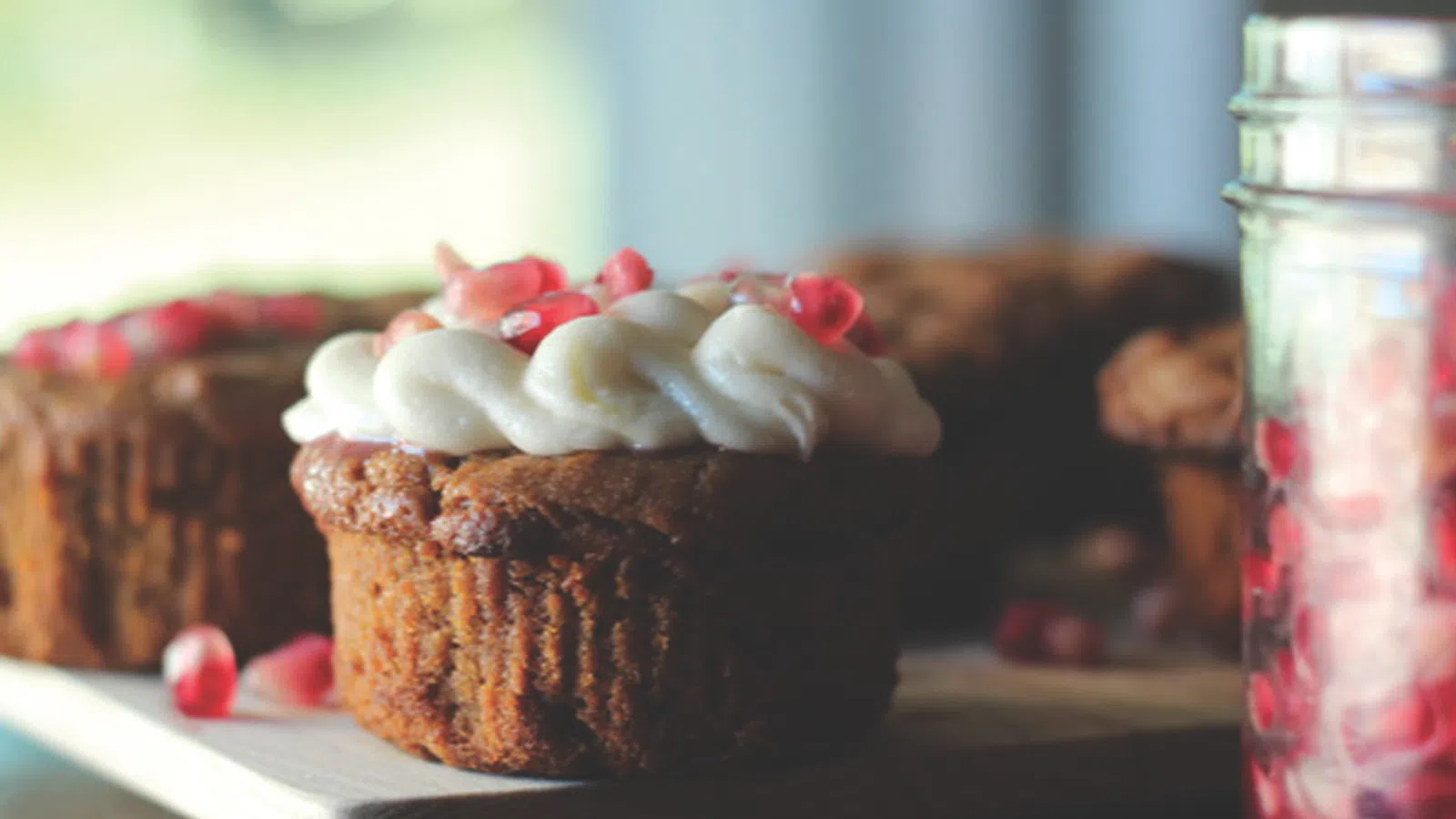 Sweet Potato + Pomegranate Cupcakes