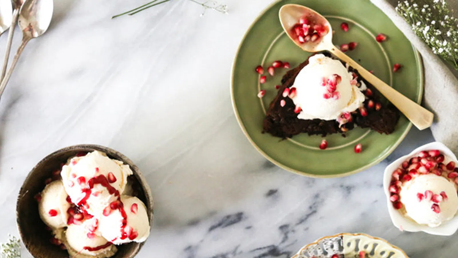 Pomegranate Chocolate Skillet Cake