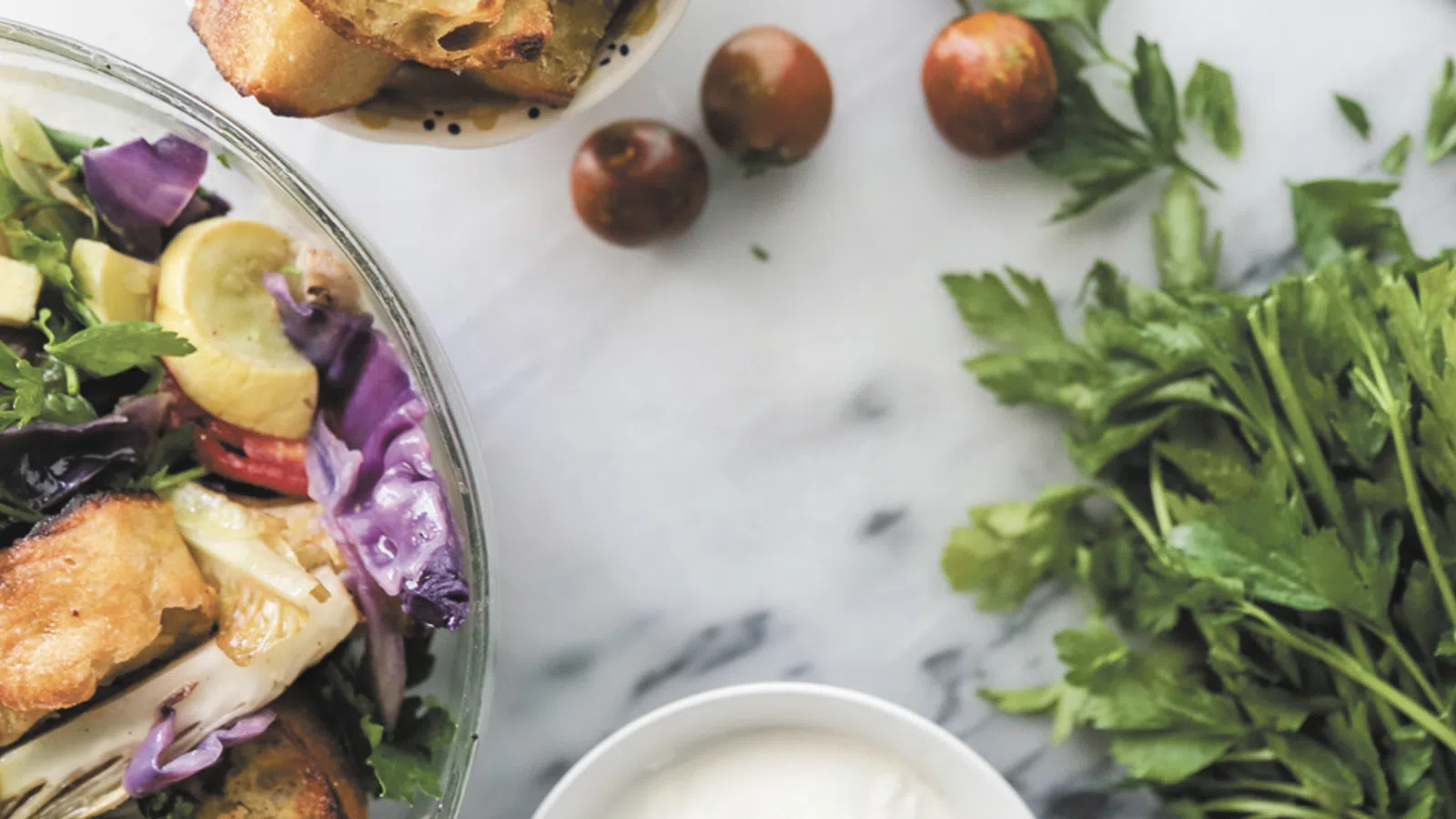 Late Summer Roasted Vegetable Bread Salad