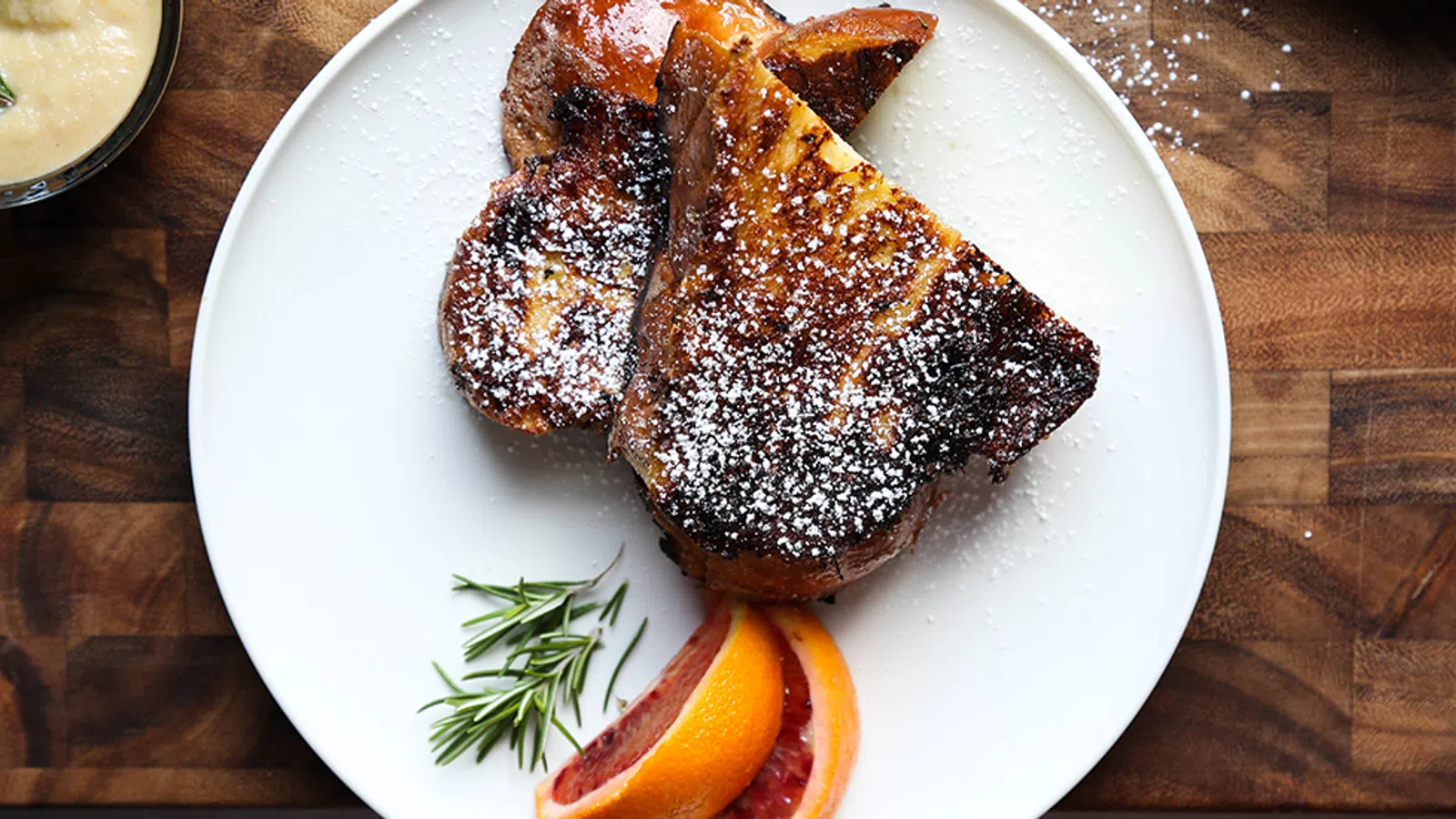 CHALLAH FRENCH TOAST WITH BLOOD ORANGE ROSEMA