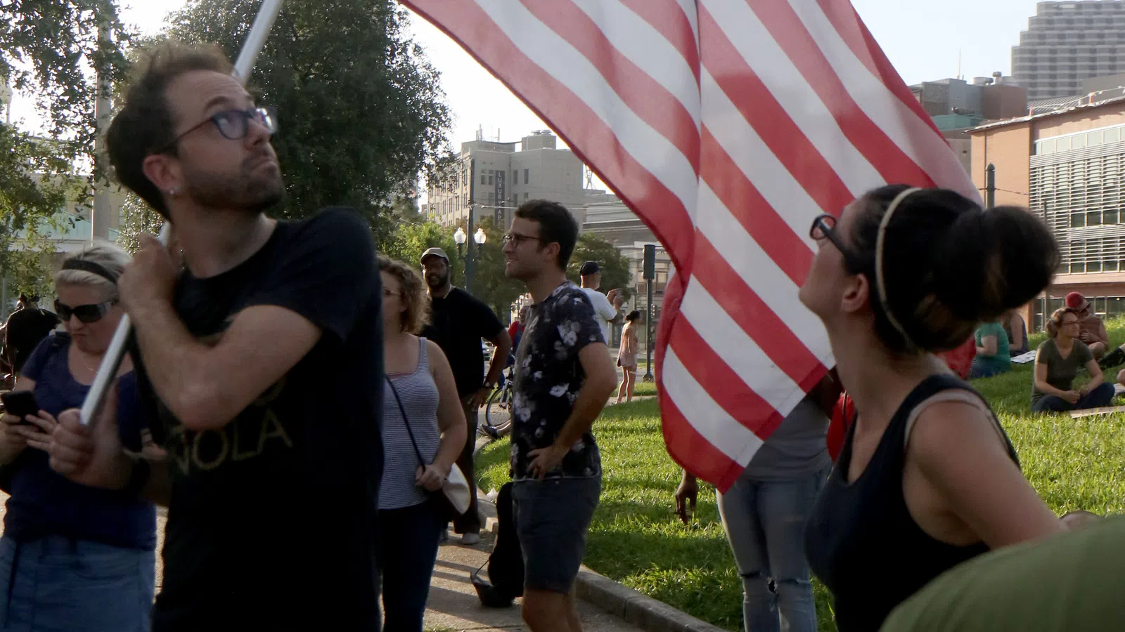Hundreds Gather at Lee Circle Rally on on July 8
