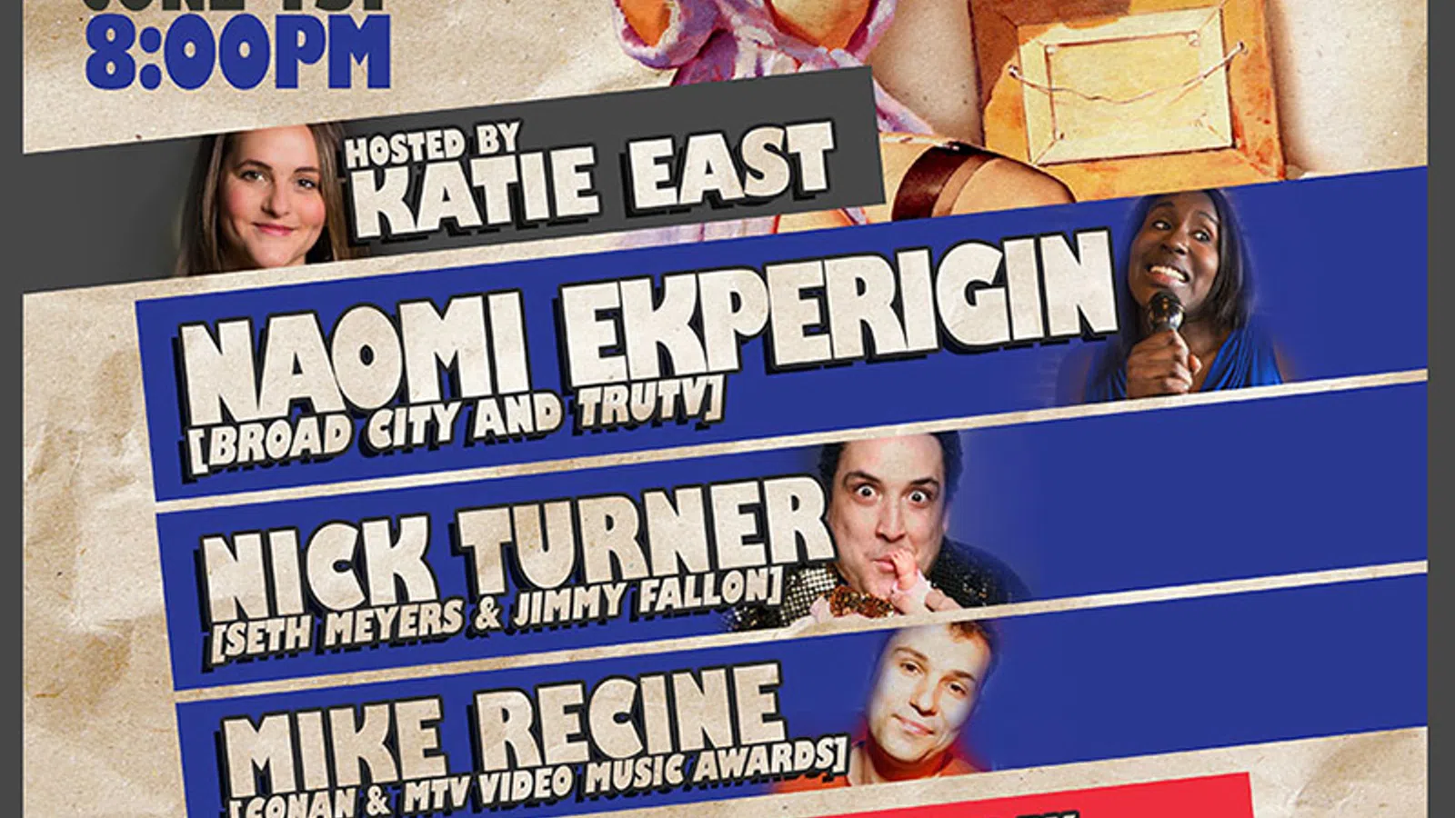 Comedy Central Comics:  Pre-taping at Barcadia on June 1