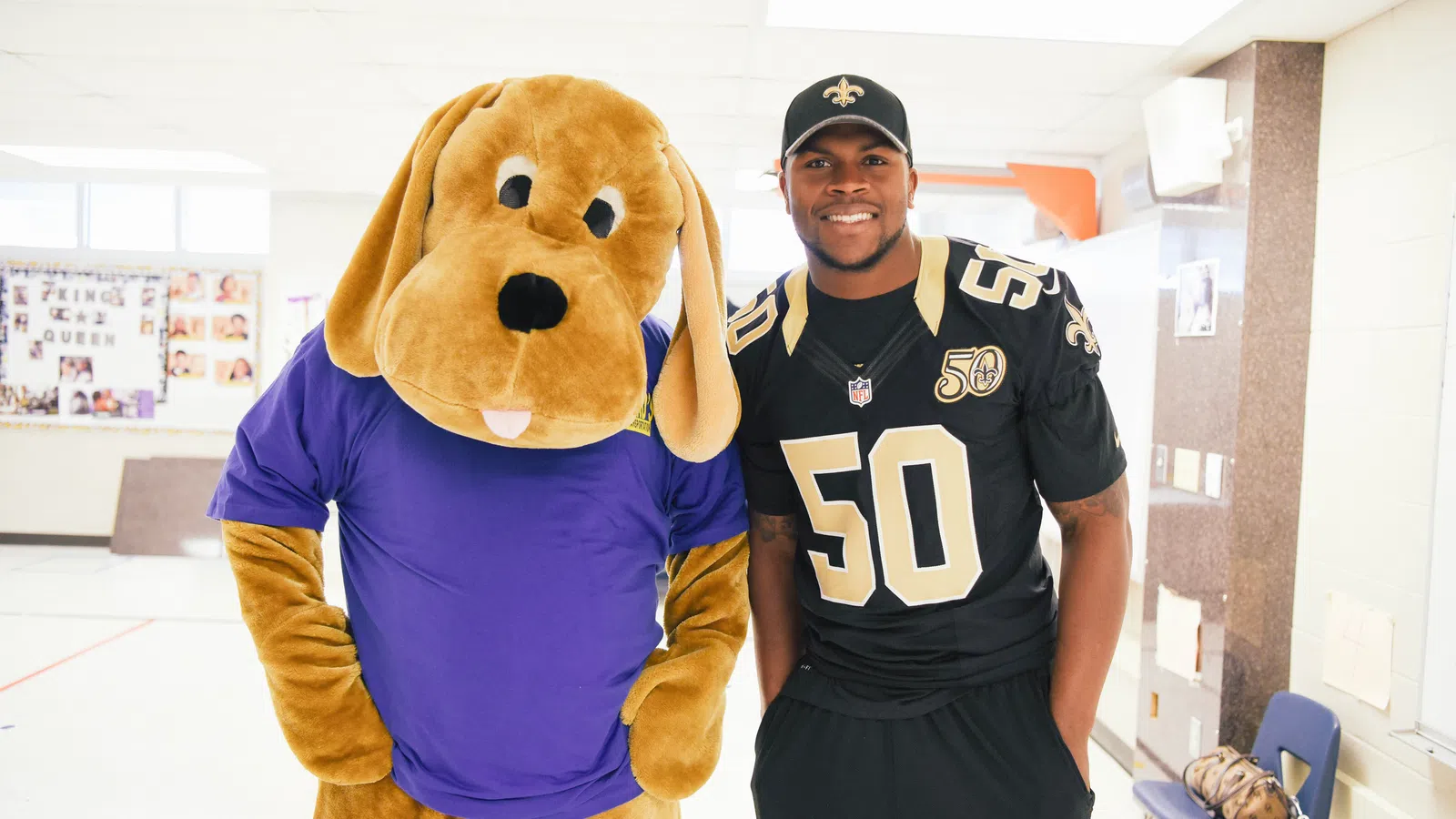 Saints' Stephone Anthony x National Bus Safety Week