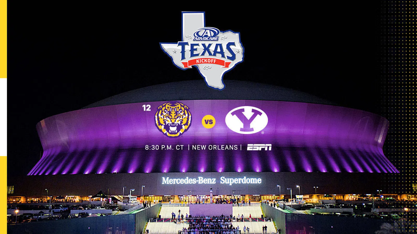 LSU Football Season-Opener Against BYU Moved to the Superdome