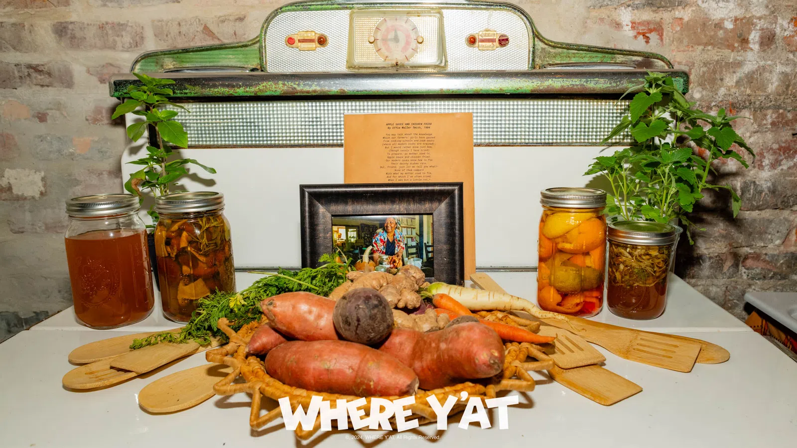 a table with food on it