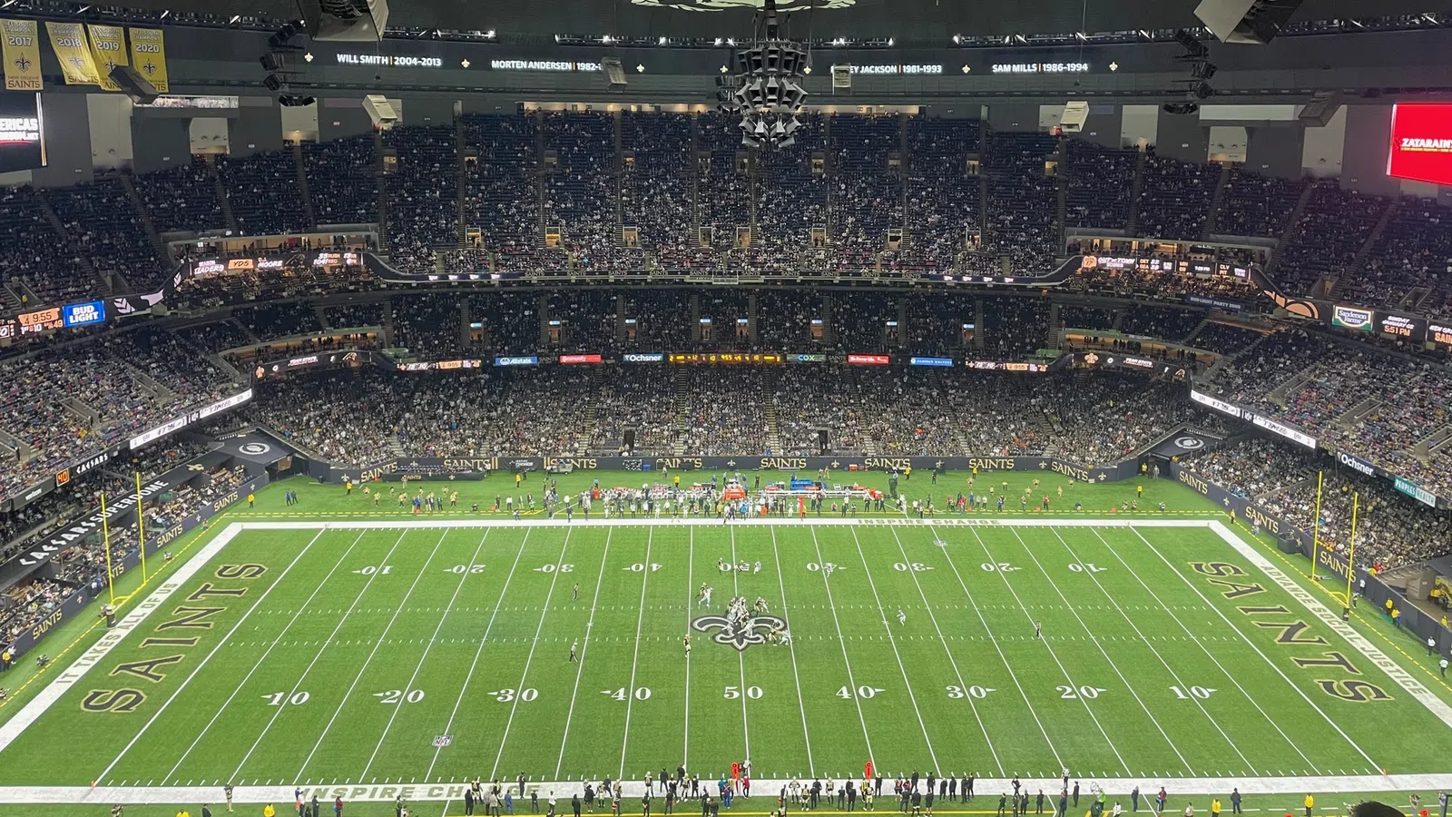 a football stadium with a large crowd