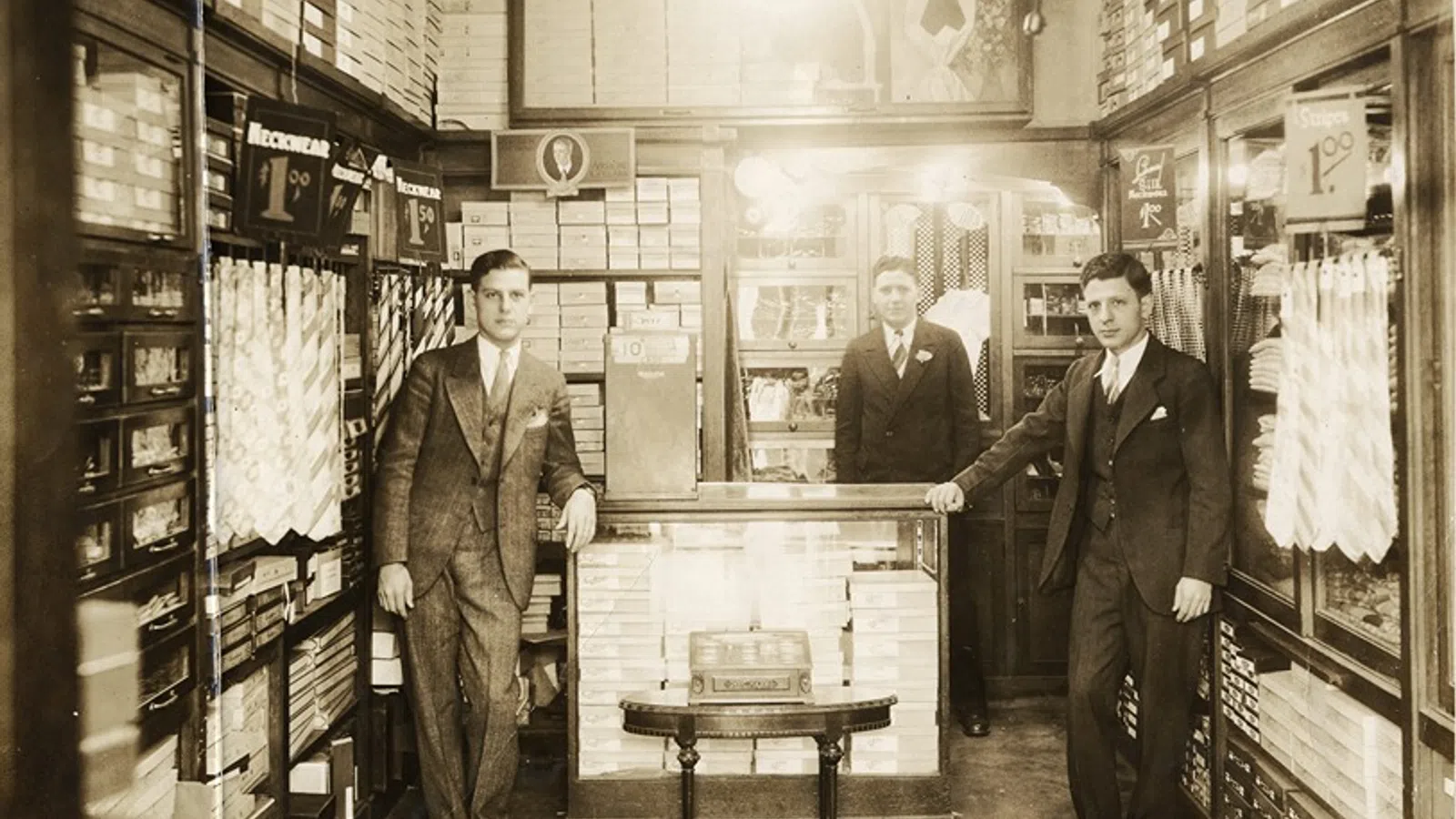 men standing in a store
