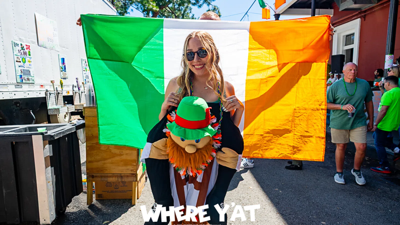 a person holding a flag