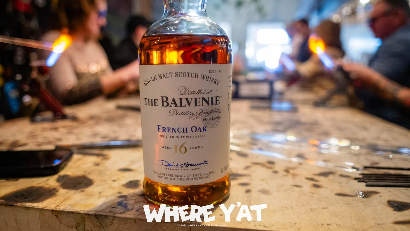 a bottle of alcohol on a table