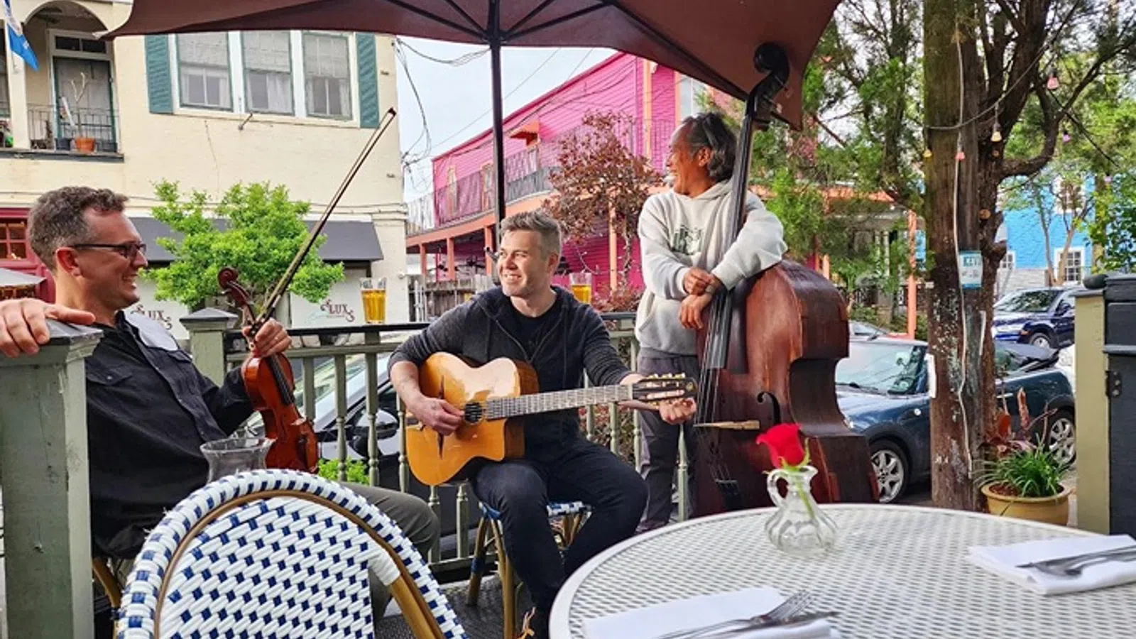 a group of men playing instruments