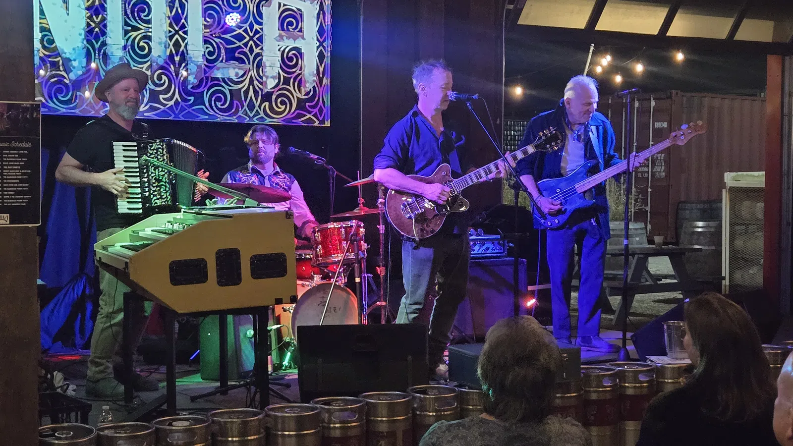 a band playing on a stage