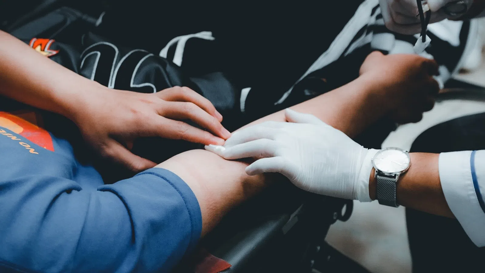 close-up of hands shaking