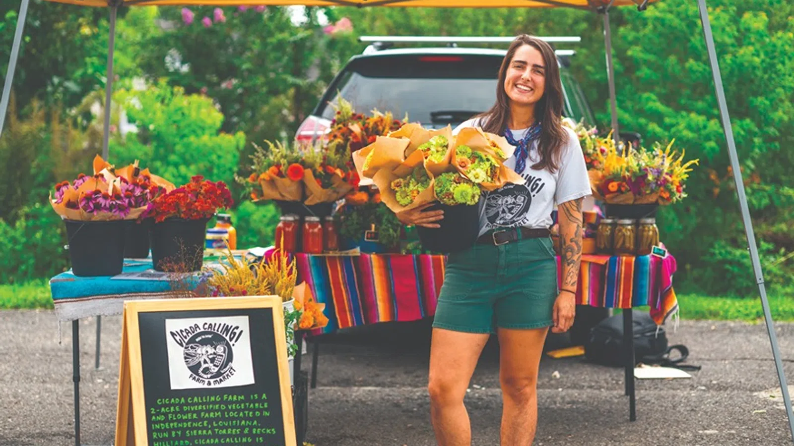 a person holding a basket of fruit