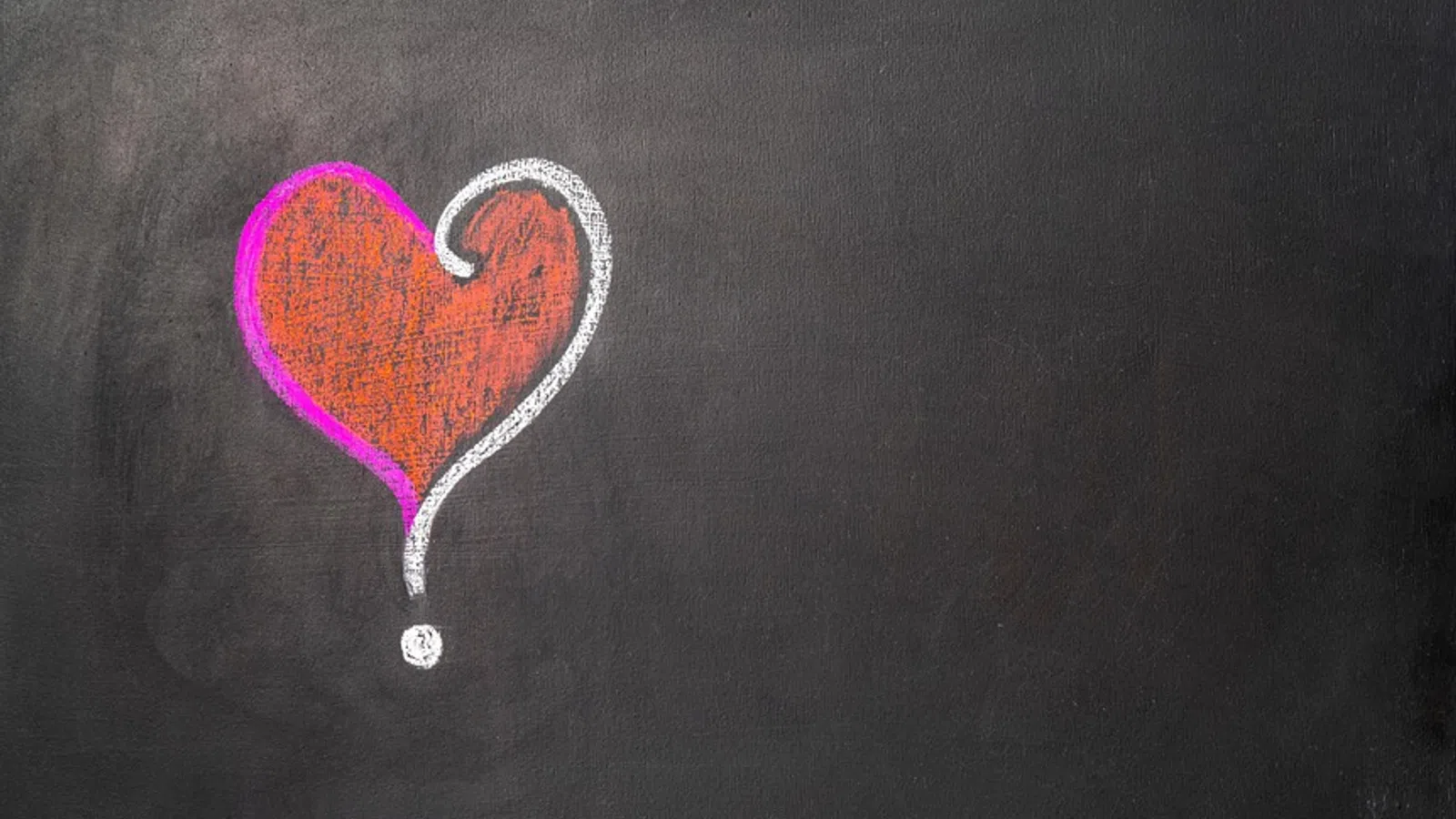a heart drawn on a blackboard