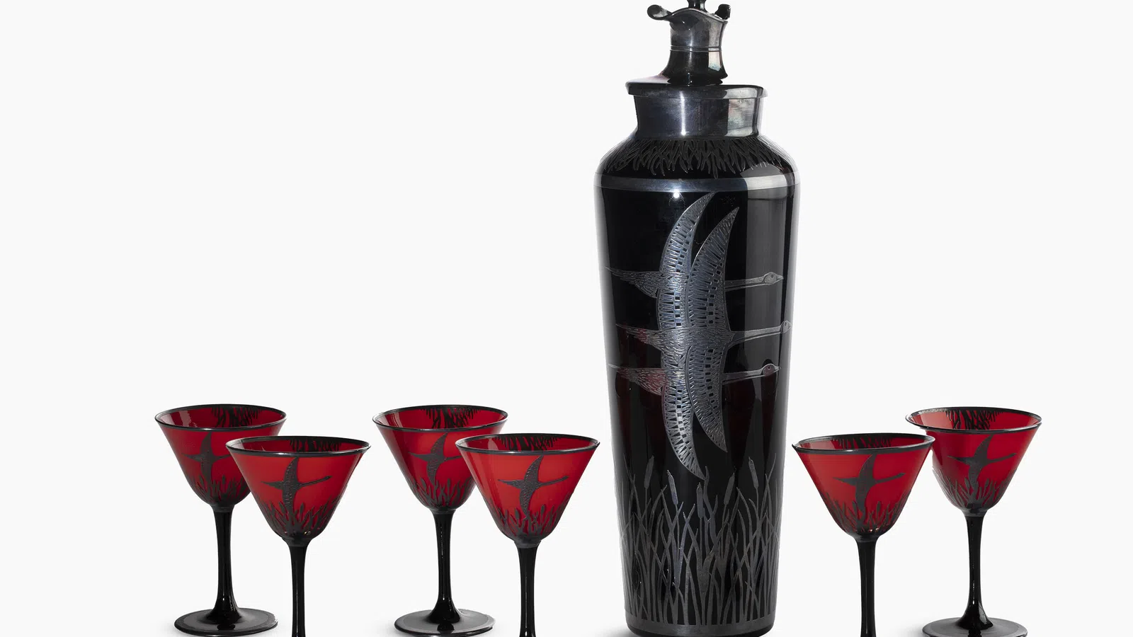 a group of wine glasses
