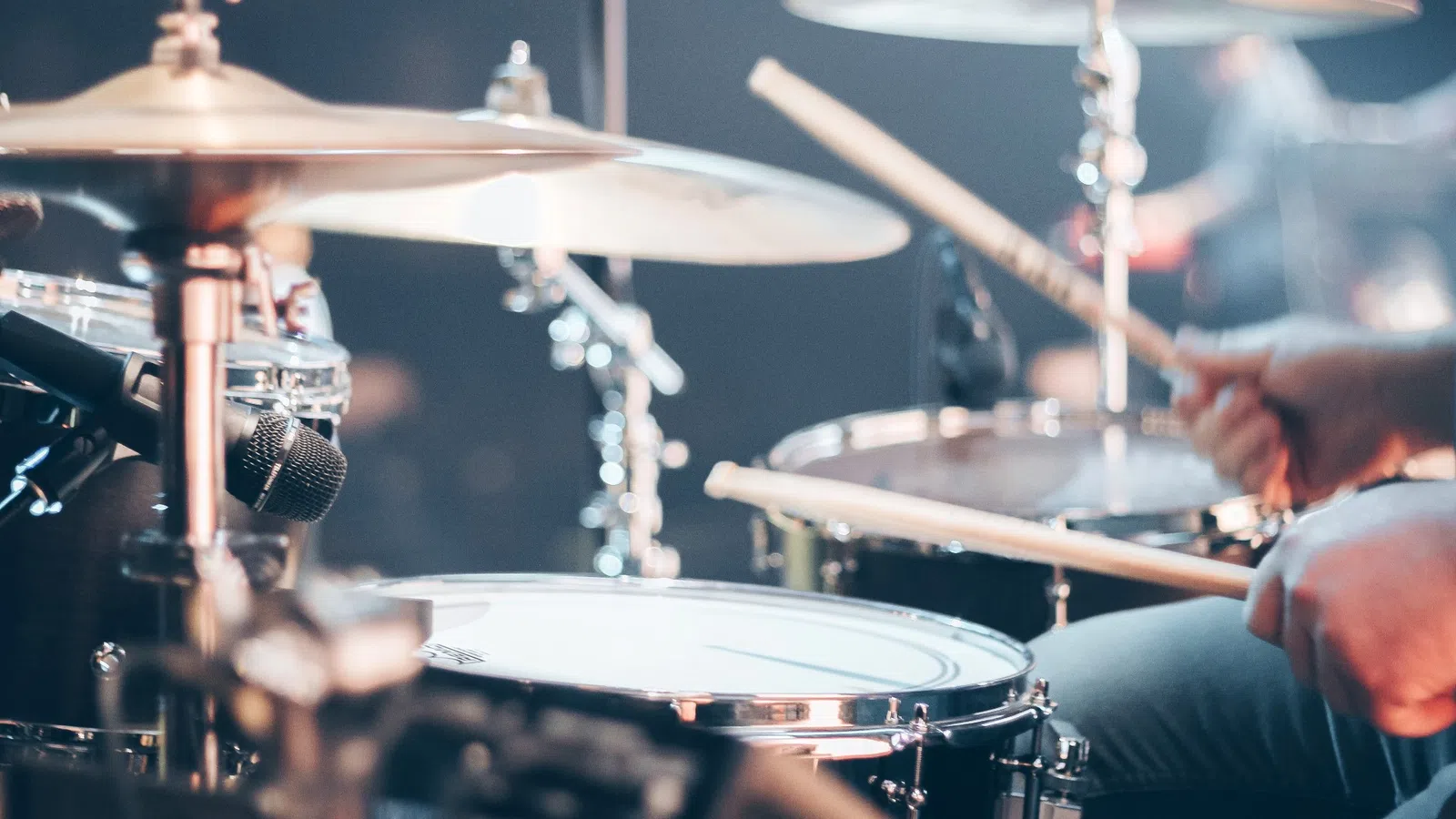 a man playing drums