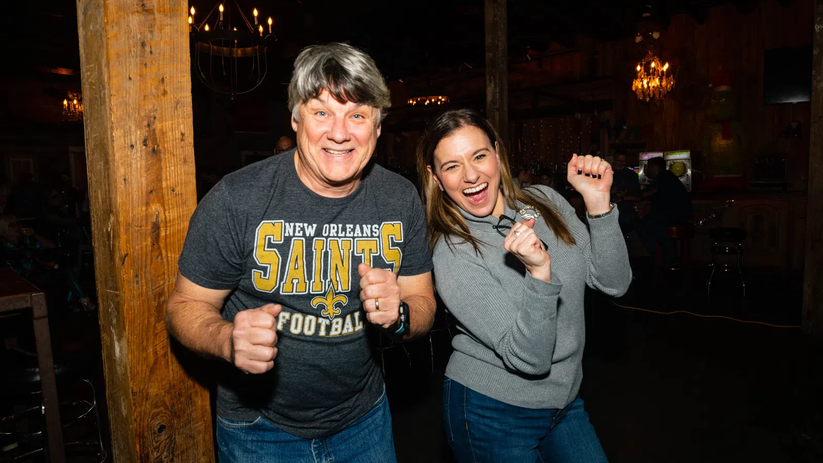 a man and woman posing for a picture