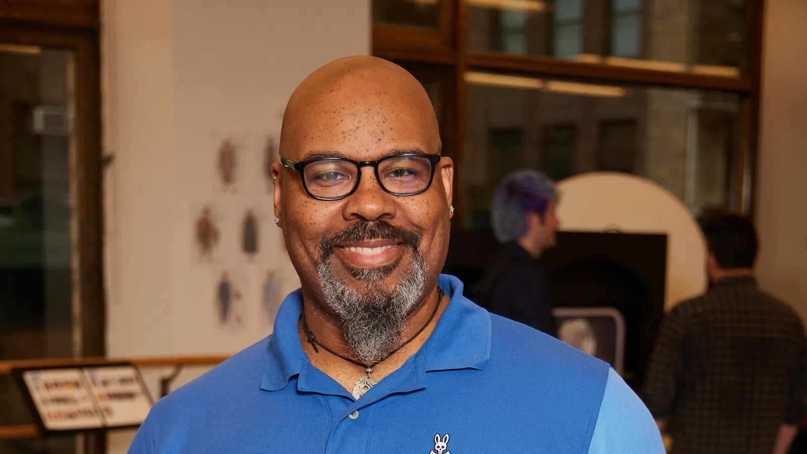James Monroe Iglehart wearing glasses