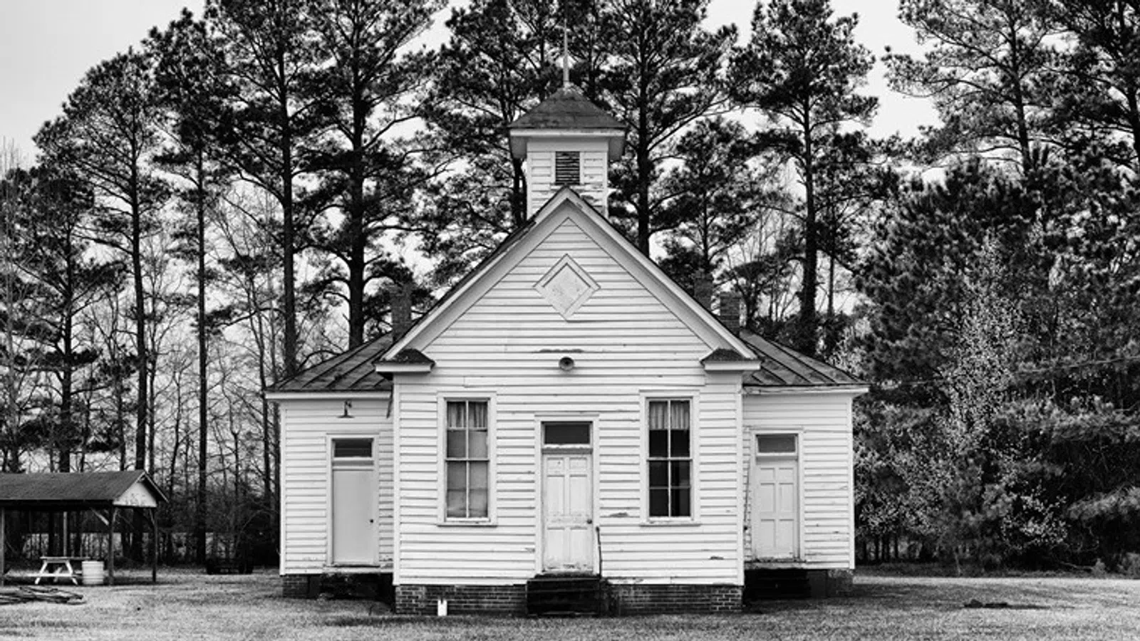 a small white house