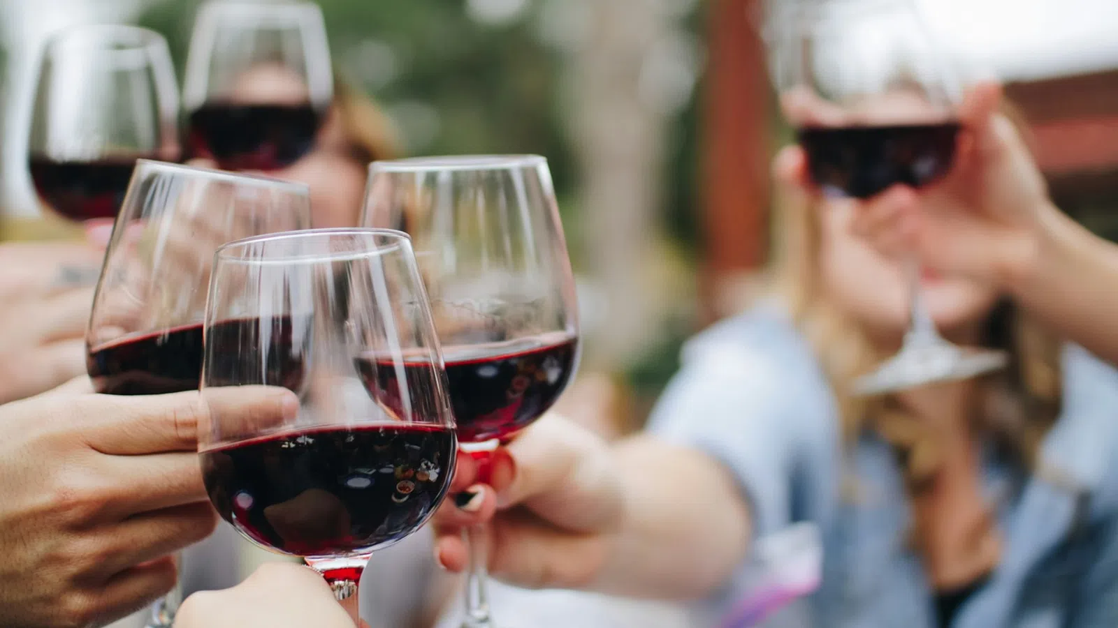 a group of people holding wine glasses