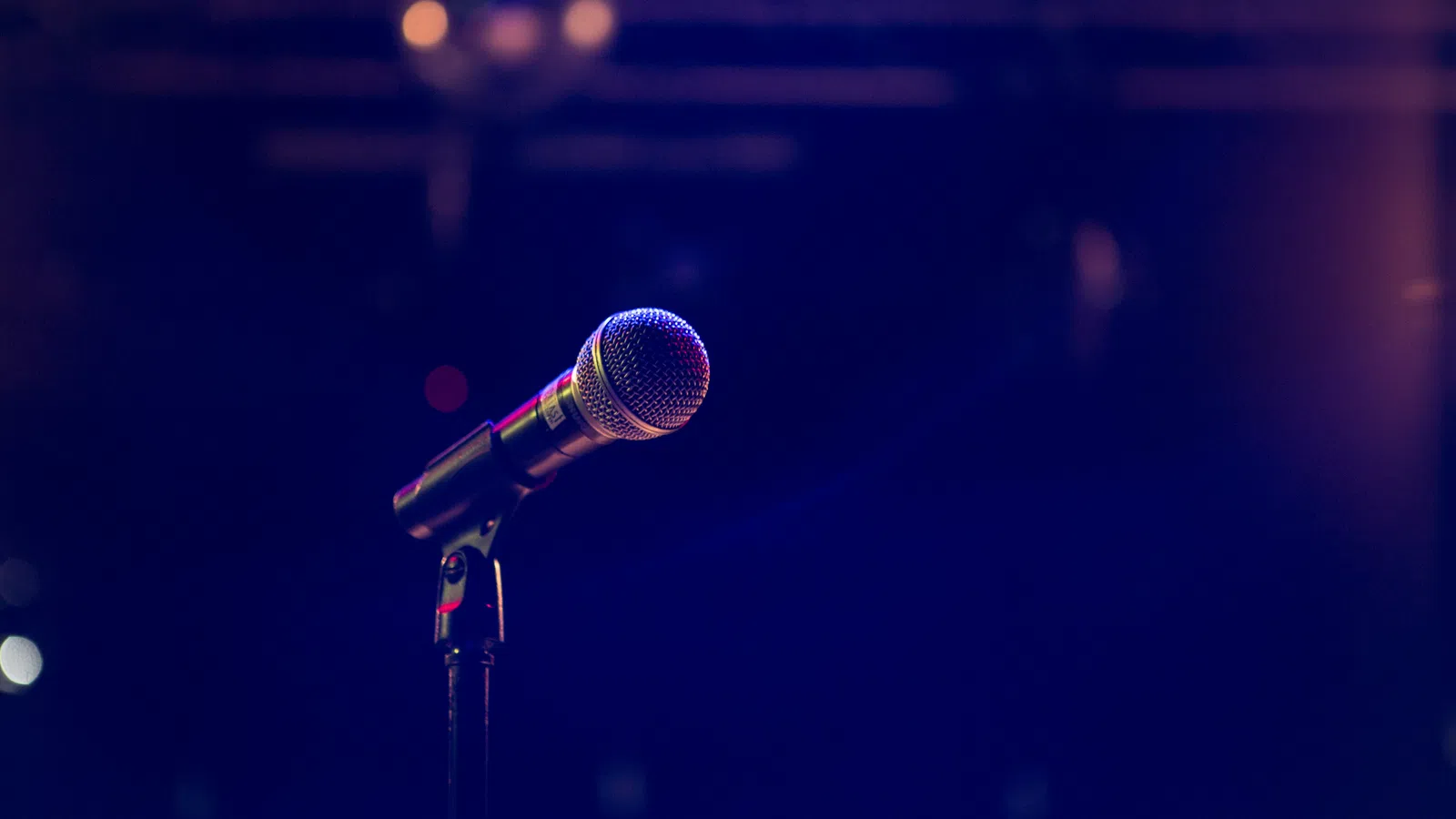 a microphone on a stand