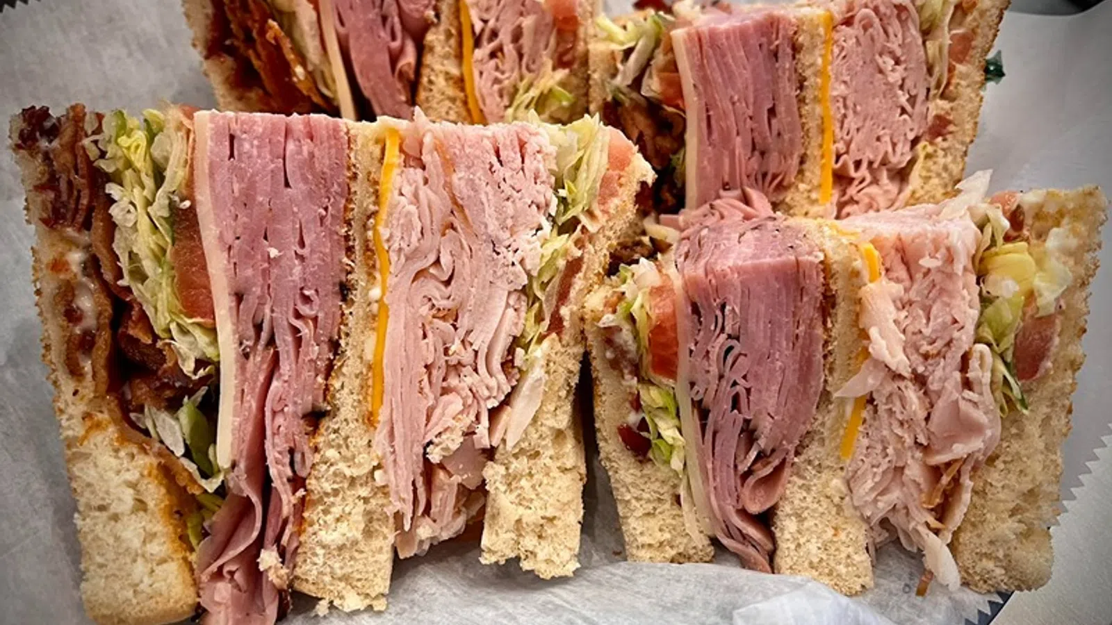 a sandwich cut in half