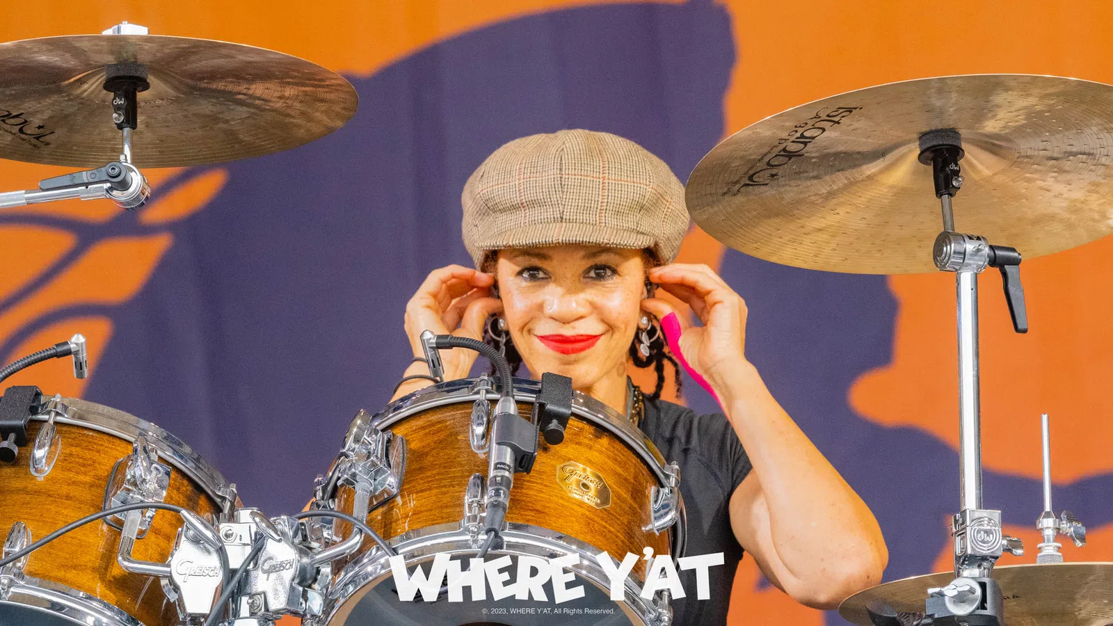 Cindy Blackman playing the drums