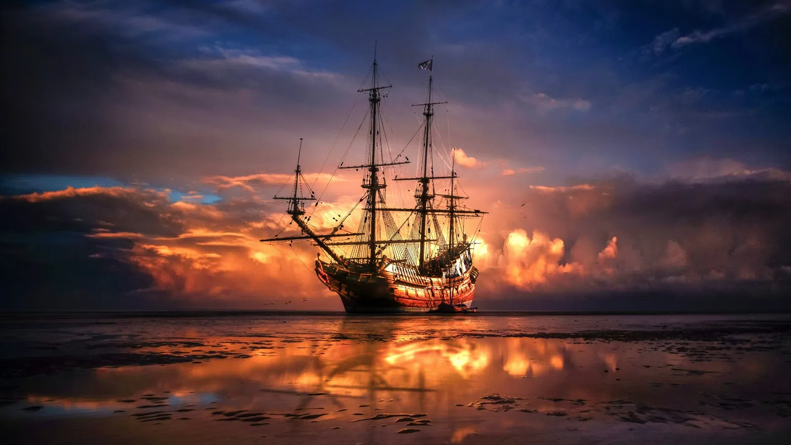 a ship on the water