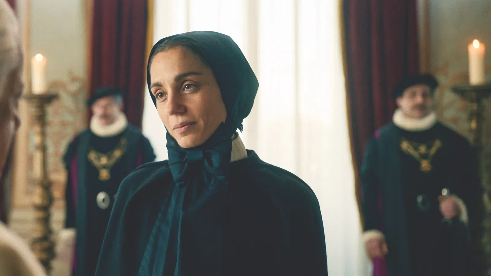 Cristiana Dell'Anna in a black robe