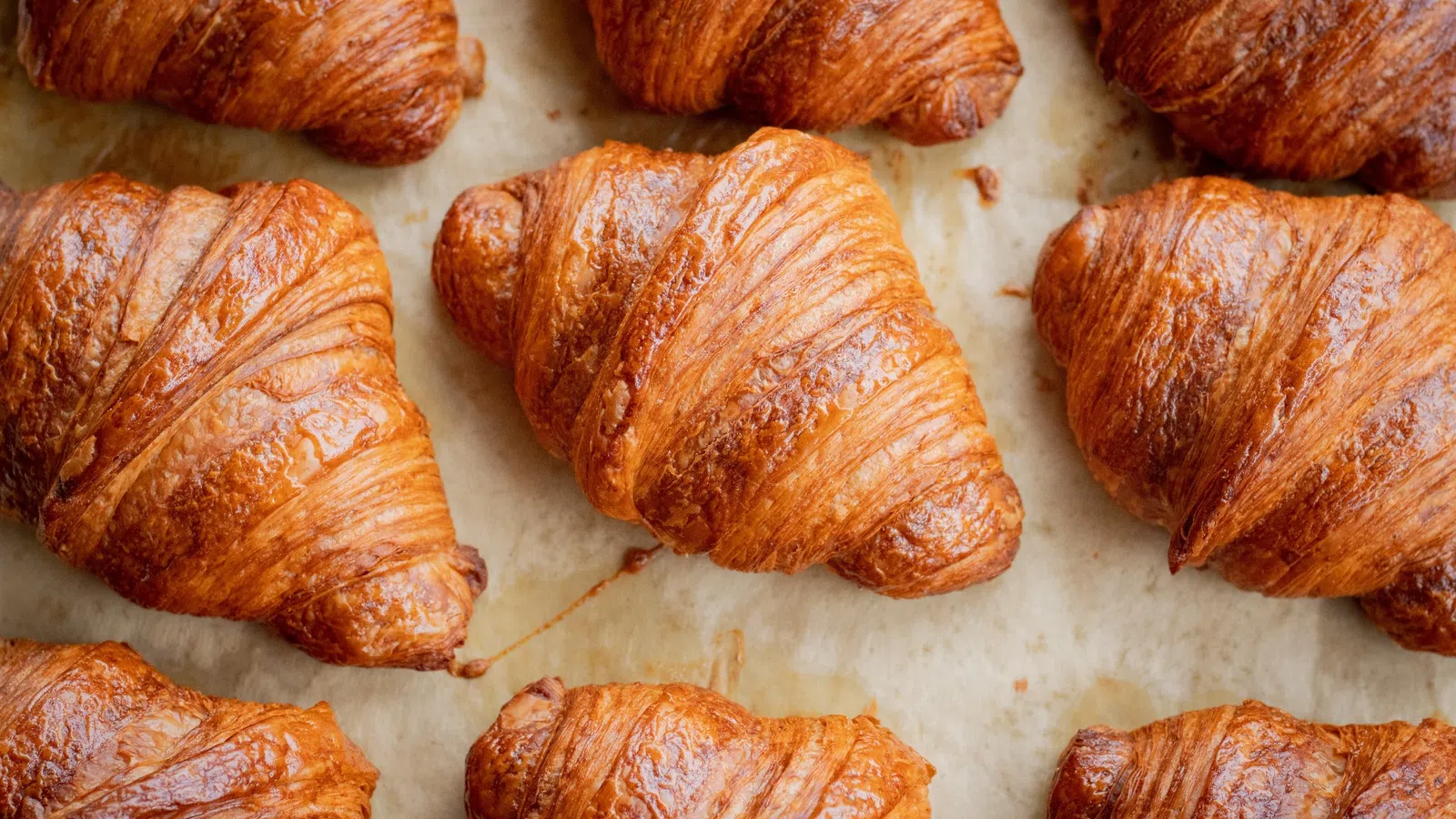 a group of pastries on a white surface