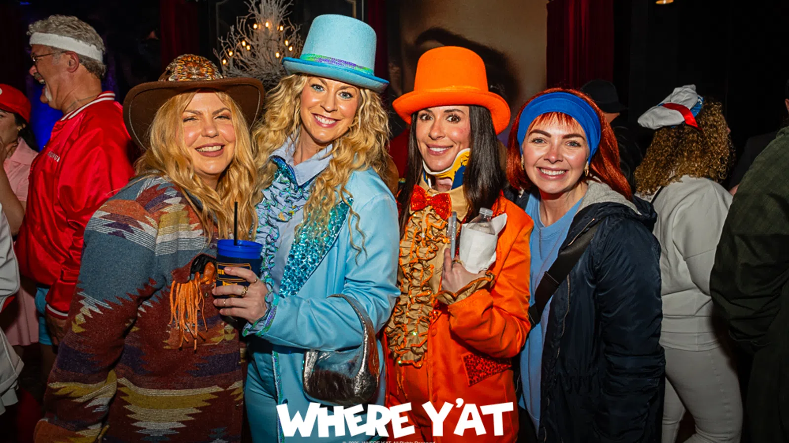 a group of women wearing clothing